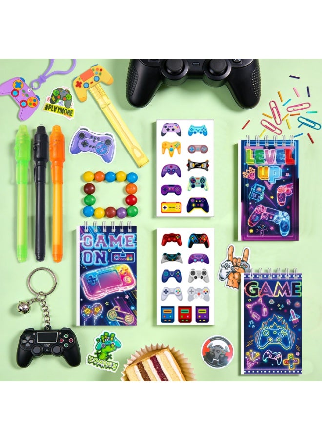 FRUITFUL PARTY Video Game Party Favors for 12 Guests, 146pcs Gaming Party Favor Set with Gift Bags Stickers Tattoos Slap Bracelets Bubble Wands Pens Seals Keychains – Game On Birthday Party Decoration Supplies - Image 4